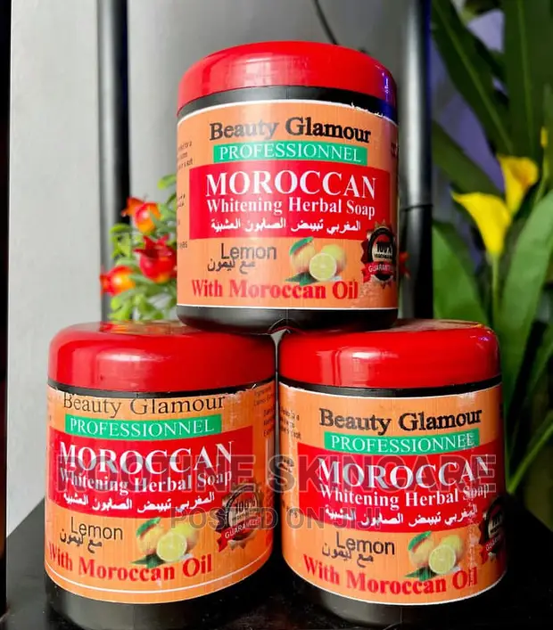 Moroccan Exfoliating Black Soap for Deep Cleansing and Whitening Skin with Body Care Features Skin Care