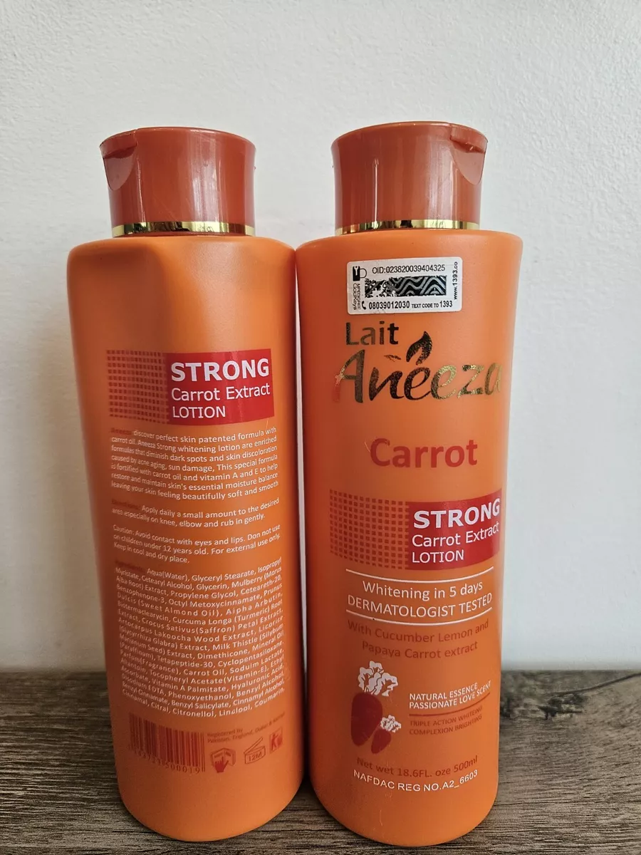 Lait Aneeza Strong Whitenizer Carrot Lotion 500ml -